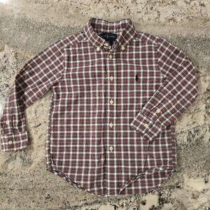 Boys Ralph Lauren Plaid Dress Button Down Shirt 4 4T